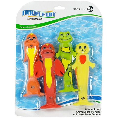 POOLMASTER INCORPORATED SOFT FUNNY DIVE ANIMALS **4 PACK!! (72713)