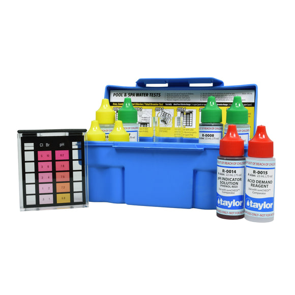 Taylor 6-Way DPD Test Kit for Total Chlorine, Bromine, pH, Alkalinity (K-1004)